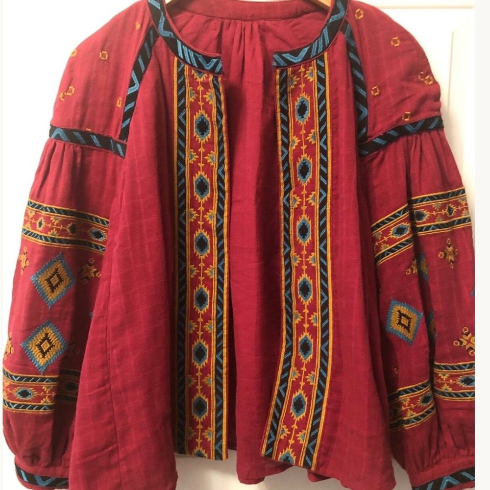 Vintage Ukrainian Embroidered Blouse